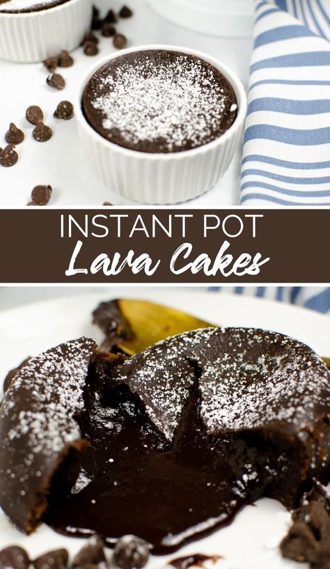 Lava Cake Recipe Instant Pot, Instant Pot Cookies Recipes, Instant Pot Chocolate Lava Cake, Lava Cake Instant Pot, Instant Pot Recipes Desserts Easy, Dessert In Instant Pot, Insta Pot Deserts, Instapot Recipes Dessert, Instant Pot Dessert Recipes Easy