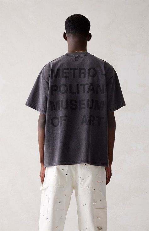 The Met x PacSun Metropolitan T-Shirt | PacSun Mens Graphic Tees Prints, Minimal Streetwear, Black Men Fashion Casual, Church Shirt, Art And Fashion, Simple Tshirt, Oversized T Shirt, Mens Graphic Tee, Metropolitan Museum Of Art