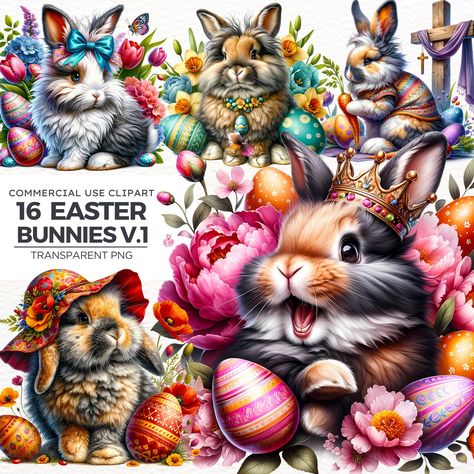 Easter Bunny Clipart, Spring Png, Rabbit Clipart, Bunny Clipart, Easter Invitations, Bookmark Ideas, Easter Sublimation, Website Graphics, Disney Artwork