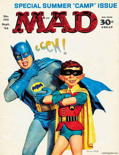 MAD Magazine Norman Mingo Classic MAD, Television, Batman, Adam West, Robin… Batman Tv Show, Mad Tv, Batman 1966, Mad Magazine, Comic Manga, Batman And Robin, Batman Robin, Comic Book Covers, Vintage Comics