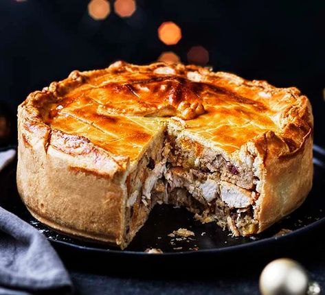 Christmas pie recipe | BBC Good Food Christmas Centrepiece, Christmas Pie, Roasted Chestnuts, Peanut Butter Cheesecake, Bbc Good Food, Vegan Christmas, Chicken Spices, Meat Pie, Savory Pie