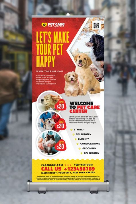 I’m happy to share Free Pet Care Clinic Roll up Banner PSD. This Pet Care Clinic Roll up Banner PSD is perfect for promote your pet shop, pet clinic, accessories, or other similar business. You can insert your own brands, Logo, images, and text. This Free PSD File is Fully Editable. It is Very easy to use and customize. This Corporate Roll Up Banner Design Free PSD download contains 30×70 inches, 150 DPI, Print-Ready, CMYK, Layerd PSD file. Pet Shop Poster Design, Pet Shop Design, Pet Shop Logo Design, Pet Store Design, Roll Up Banner Design, Shop Banner Design, Pet Shop Logo, Standee Design, Food Logo Design Inspiration