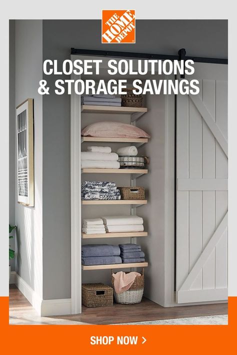 Get your closet in order with storage systems that just make sense. Save now at The Home Depot. Funky Lifestyle, Home Depot Closet Organizer, Lake Storage, Home Depot Closet, Organization Ideas Closet, Clean Inspiration, Organizing Closet, Housing Building, Ideas Closet