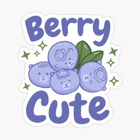 Blueberry Design, Beary Cute, Snow Crystal, Blue Bear, Cute Food Drawings, Bear Face, Food Stickers, Kawaii Design, Design Sticker