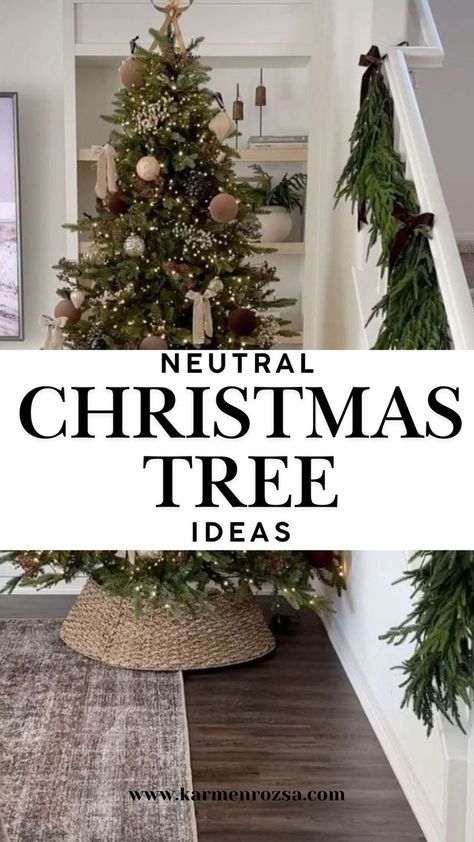 Neutral Christmas Tree Ideas-30 Christmas Tree Ideas and Themes. Keep it chic and simple with neutral Christmas decor! This theme uses soft whites, beige tones, and wooden accents for a minimalist yet cozy feel. It’s the perfect Christmas tree idea if you prefer understated but beautiful Christmas tree decorations. Cozy Farmhouse Decor, Neutral Christmas Tree, Frugal Christmas Gifts, Glam Christmas Tree, Christmas Styles, Elegant Christmas Tree Decorations, Christmas Tree Inspo, Burlap Christmas Tree, Frugal Christmas