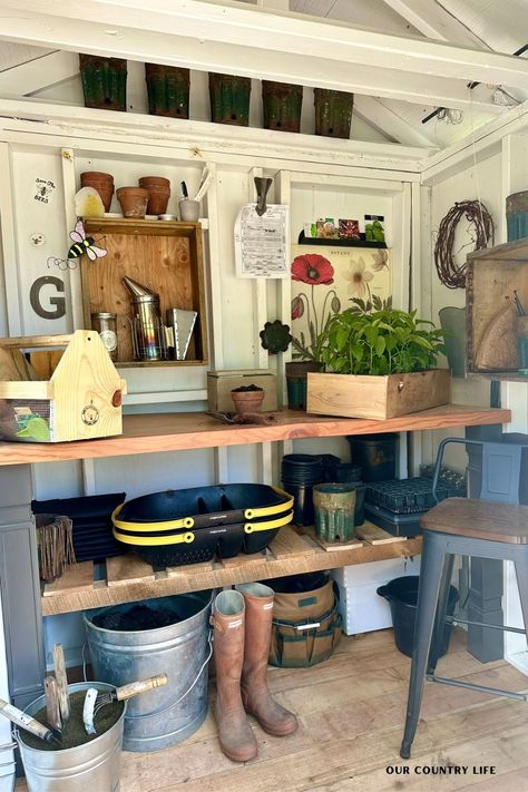 Create Your Dream DIY Garden Shed: A Complete Guide – Our Country Life Create Your Dream DIY Garden Shed: A Complete Guide Potting Shed Bench Ideas, Garden Shed Interiors Storage, Diy Garden Shed Ideas, She Shed Storage Ideas, Potting Shed Ideas, Potting Shed Interior Ideas, Diy Garden Shed, She Shed Interior Ideas, Build Your Own Garden