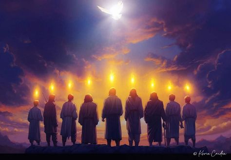 Pentecost Art, Pentecost Day, Jesus Animation, Acts Bible, Biblical Stories, Biblical Artwork, The Advocate, Christian Graphic Design, Church Backgrounds