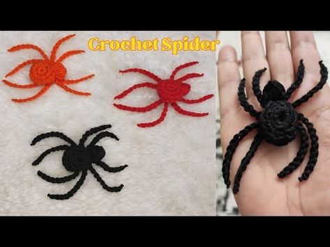 CROCHET SPIDER EASY TUTORIAL FOR HALLOWEEN | VERY EASY AND BEGINNER FRIENDLY SPIDER PATTERN - YouTube Crocheted Spiders, Crochet Insects, Crochet Spider, Moldes Halloween, Halloween Amigurumi, Spider Pattern, Crochet Skull, Crochet Snowflake Pattern, Crochet Hair Clips