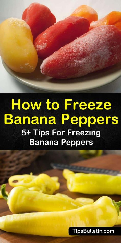 Discover how easy it is to freeze whole and slice, raw, or cooked sweet banana peppers in a few easy steps. Freeze peppers as a means of food preservation or meal prepping for soups and stews. #freezebananapeppers #freezepeppers #bananapeppers Freezing Sweet Peppers, How To Put Up Banana Peppers, Preserving Sweet Banana Peppers, Can You Freeze Banana Peppers, Recipes With Sweet Banana Peppers, Storing Banana Peppers, Preserve Banana Peppers, Canning Whole Banana Peppers, Banana Pepper Soup Recipe