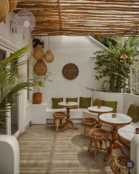 Boho Style Restaurant, Small Shop Interior, Coffee Shop Concept, Modern Restaurant Design, Bakery Design Interior, Mediterranean Interior, Coffee Shop Interior Design, Cafe Concept, Coffee Shop Aesthetic