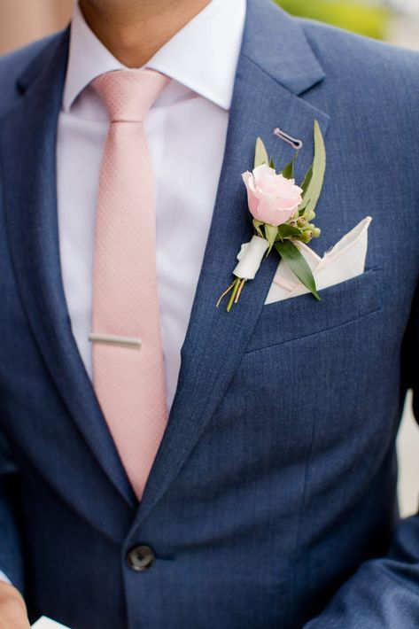 Indochino Suit Wedding, Light Blue Suit Pink Tie, Blue And Pink Tuxedo, Indochino Suit, Skyline Backdrop, Arkansas Elopement, Baby Pink Wedding, Bhldn Bridesmaid, Wedding Tux