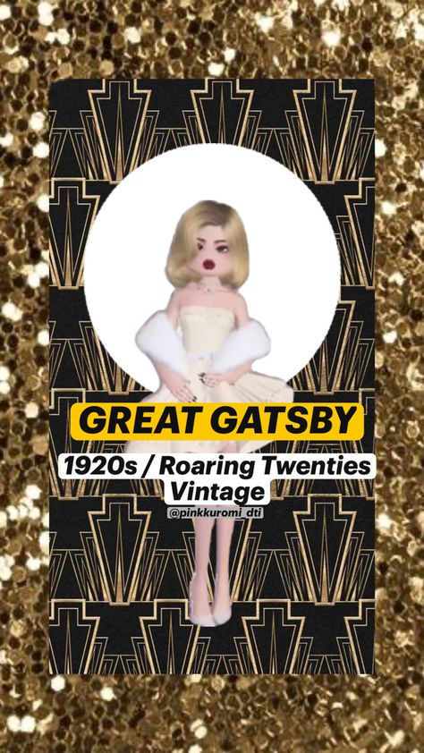 dress to impress, dti, roblox, the great gatsby, 1920s, vintage, roaring twenties, outfits 1920s Vintage, Roaring Twenties, The Great Gatsby, Great Gatsby, Gatsby, The Twenties, Dress To Impress