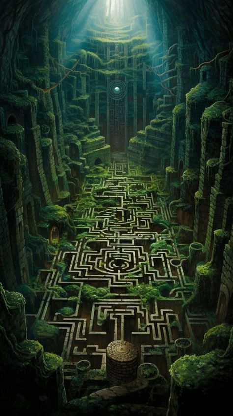 Dnd Environment, Maze Aesthetic, Dungeon Art, World Aesthetic, Location Inspiration, Fantasy City, Fantasy Places, Fantasy Setting, Fantasy Novel