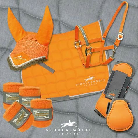 Orange Tack Set, Horse Saddle Pads, Horse Fashion, Horse Dressage, Horse Equipment, Horse Gear, Orange Outfit, Horse Equestrian, Horse Saddles