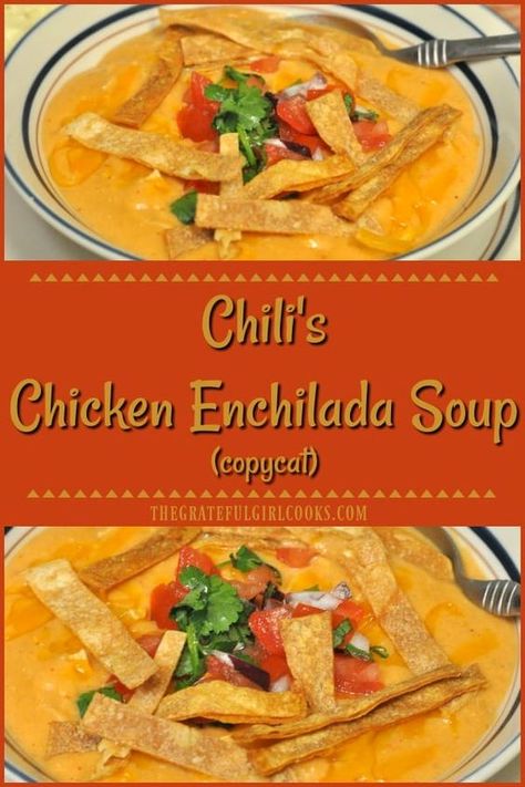 Crockpot Cheesy Chicken Enchilada Soup With Velveeta, Chilis Enchilada Soup Crockpot, Chili’s Chicken Tortilla Soup, Chicken Tortilla Soup With Velveeta, Thick Tortilla Soup, Thick Chicken Tortilla Soup, Chilis Chicken Enchilada Soup Recipe, Chilis Enchilada Soup, Authentic Chicken Tortilla Soup