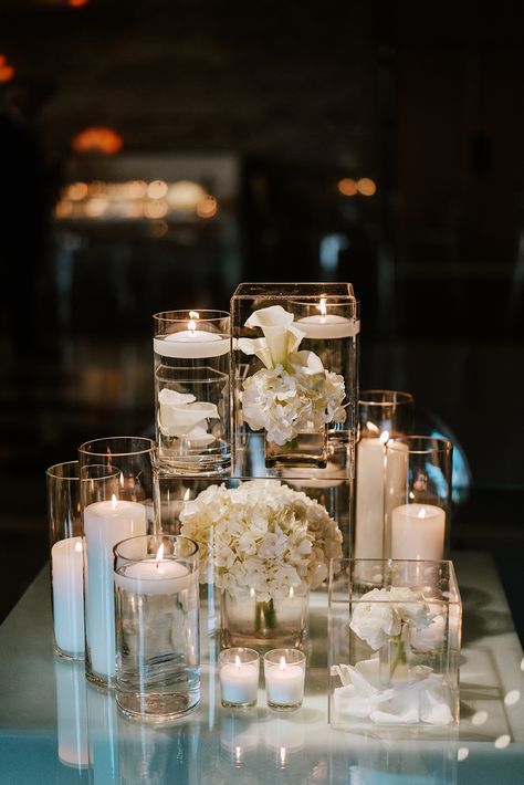 Ultra Modern Wedding, Low Centerpieces, Candle Wedding Centerpieces, Luxury Wedding Decor, Sophisticated Bride, Elegant Centerpieces, Sophisticated Wedding, Cocktail Reception, Wedding Decor Elegant