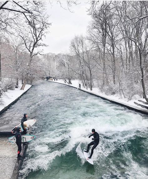 thecoolhunter on Twitter: "Winter Surfing in Munich, Germany https://t.co/VV15ka4Gbc" Surfer Dude, Best Instagram Photos, Cities In Germany, Munich Germany, Pictures Of People, Amazing Places, Travel And Leisure, Historical Sites, Beautiful Photography