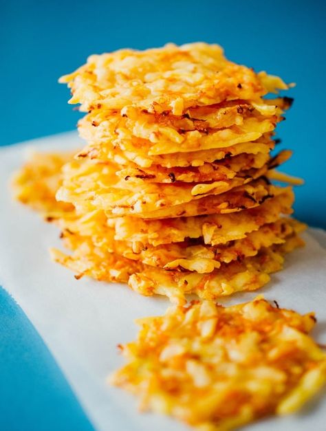 Baked Cheese Crisps (with Hidden Carrot!) | Live Eat Learn Baked Gouda, Carrots Baked, Making Beef Jerky, Cheesy Crackers, Good Keto Snacks, Dear Dairy, Cheese Crisps, Keto Cheese, Gouda Cheese