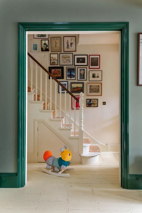 Bedroom Victorian, Paint And Paper Library, Open Staircase, Yellow Tile, Colored Ceiling, London House, Brown Walls, Spare Room, House Garden