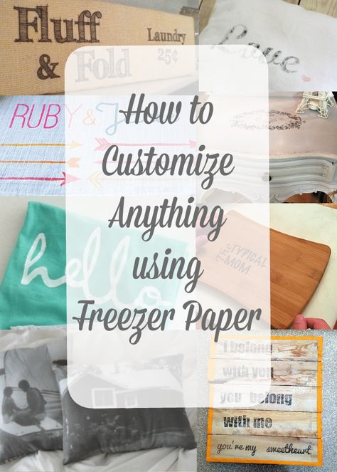 How to print using freezer paper! Easy how to DIY instructions on how you can use freezer paper to personalize pillows, shirts, wood signs and more. Freezer Paper Transfers, Freezer Paper, Wax Paper Transfers, Personalized Pillows, Inkscape Tutorials, Decor Minimalist, Neli Quilling, Diy Signs, Astuces Diy