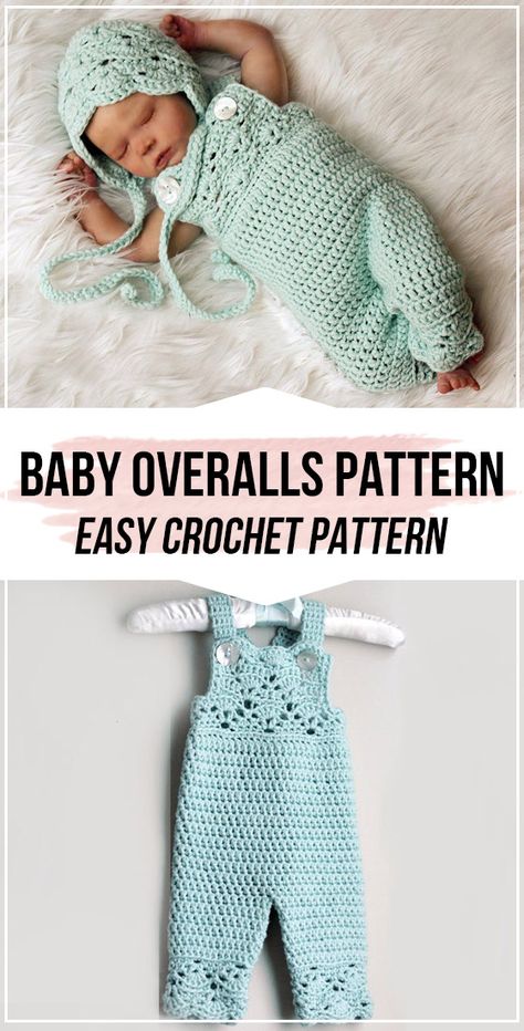 Crochet Baby Overalls Pattern - easy crochet overalls pattern for beginners Crochet Overalls Pattern, Crochet Baby Overalls, Baby Overalls Pattern, Overalls Crochet, Crochet Overalls, Overalls Pattern, Crochet Baby Pants, Vestidos Bebe Crochet, Crochet Baby Sweater Pattern