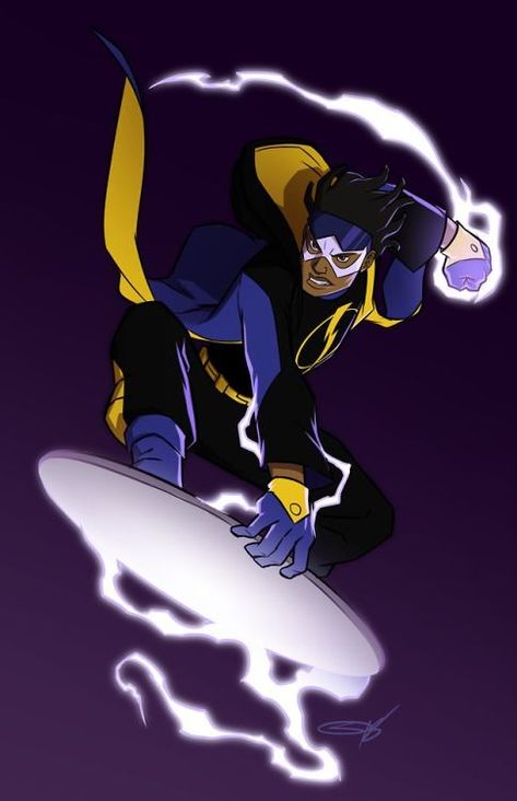 Shock Tattoo, Static Shock, Hero Black, Black Cartoon Characters, Arte Dc Comics, Shocking News, Black Lightning, Black Characters, Black Cartoon