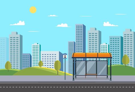 Bus Stop Illustration, Stop Illustration, Bus Stop Sign, City Vector, Search Video, Stop Sign, Public Park, Bus Stop, Photoshop Brushes