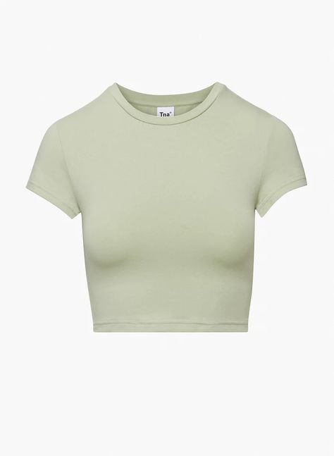 Tna Tnachill Ortiz Cropped T-Shirt - Silver Sage Green Everyday Stretches, Frog Costume, Silver Sage, Green Crop Top, Teacher Outfit, Cropped T Shirt, Green Shirt, Basic Tops, Crop Tshirt