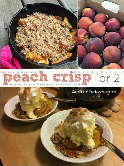 Fresh Peach Crisp, Easy Peach Crisp, Fresh Peach Recipes, Oatmeal Crisp, Peach Crisp Recipe, Cooking Whole Chicken, Small Batch Baking, Recipe For 2, Peach Crisp