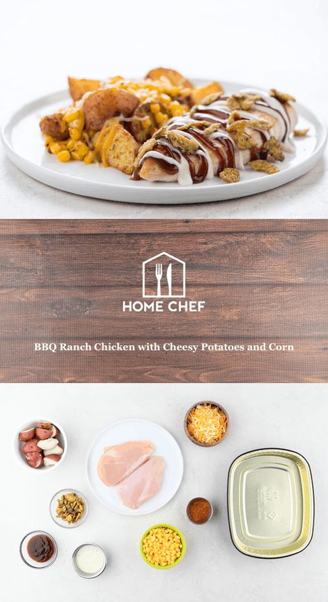 Baked Potato Chicken Casserole, Homechef Recipes, Cooking Red Potatoes, Potatoes And Corn, Hello Fresh Recipes, Loaded Baked Potatoes, Crusted Chicken, Ranch Chicken, Cheesy Potatoes