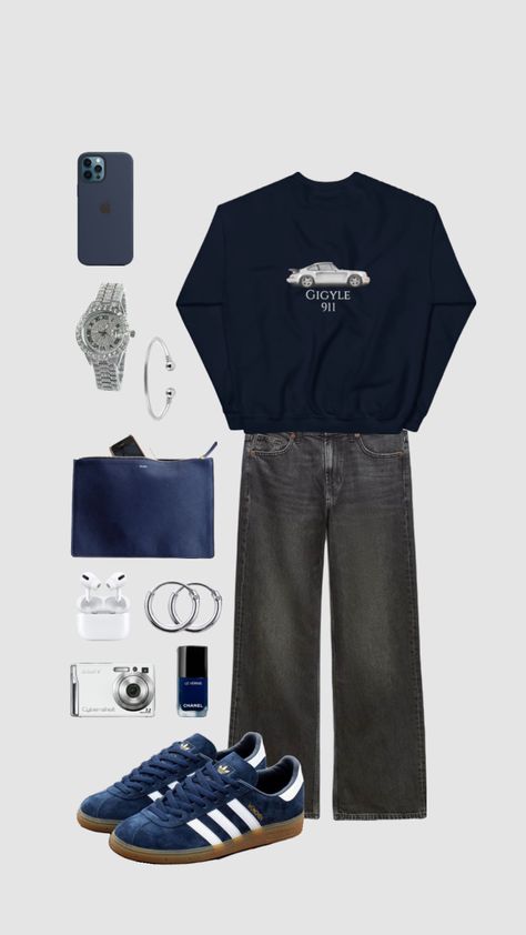 Outfit inspo #outfitinspo #vintage #beauty #vibes #navy Navy Blue Outfit, Mens Wardrobe Essentials, Money Clothing, Jean Fits, Adidas Casual, New York Outfits, Beauty Vibes, Navy Outfit, Outfits Hombre