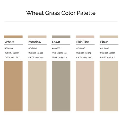 15 More Color Palettes | Wheat Grass Color Palette Grass Color Palette, Nude Color Palette, Rgb Color Codes, Warm Color Schemes, Pantone Colour Palettes, Color Design Inspiration, Minimalist Color, Hex Color Palette, House Color Palettes