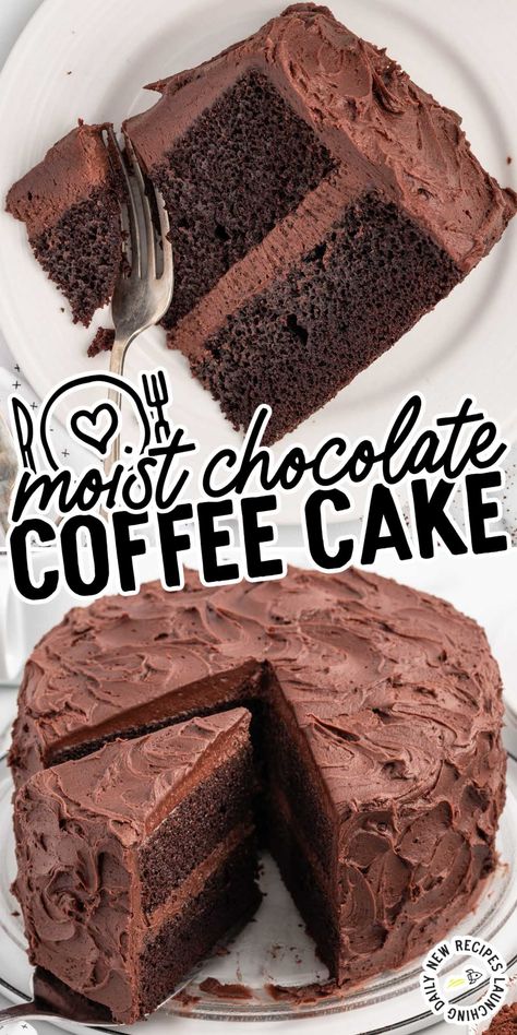 Chocolate Coffee Cake Moist Chocolate Coffee Cake, Chocolate Coffee Bundt Cake, Chocolate Cake Using Coffee, Chocolate Cake With Coffee In It, Coffee Inspired Cake, Chocolate Cake Made With Coffee, Coffee Flavored Cake, Coffee Buttercream Frosting, Chocolate Coffee Cake Recipes