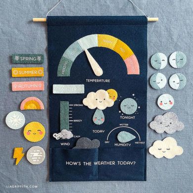 Lia Griffith Felt, Weather Chart, Felt Crafts Patterns, Weather Today, Felt Sheets, Paper Scissors, Toddler Learning Activities, Easy Easter, Diy Tutorials