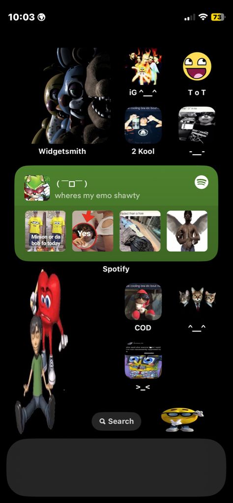 #homescreen #1 #silly Cool Widgets Iphone, Emo Ios Layout, Emo Homescreen Layout, Silly Homescreen, Roblox Homescreen, Emo Homescreen, Iphone Homescreen Ideas, Homescreen Layout Iphone, Lockscreen Themes