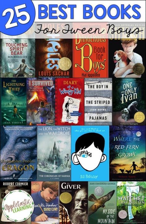 This book list of the 25 best books for tween boys is perfect for parents and teachers to help kids learn to love to read! These books for boys are great for ages 8-10, 10-12, and 12-14, and even reluctant readers! Includes adventure books, mystery books, funny books and ideas for chapter books for students in grades 3-5, 4-6, and 5-7. If you have boys who hate to read, these books for tweens boys and tweens middle school are perfect! Books To Read For Teens, Books For Students, Book Drive, Books Mystery, Books Funny, Funny Books, Middle School Boys, Middle School Books, Adventure Books