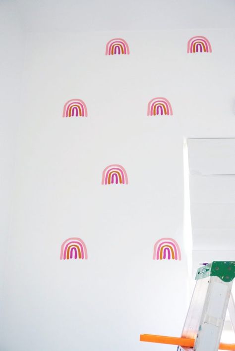 Craft Room Reveal with DIY Printable Wall Decals | Rebecca Propes Design & DIY Cricut Wall Decals Diy, Cricut Wall Decals, Rebecca Propes, Watercolour Wall, Diy Wall Decals, Project Table, Using Cricut, Rooms Reveal, Diy Watercolor