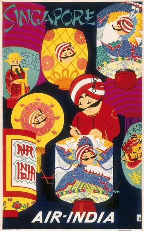 30 Vintage Air India Posters That’ll Put Every Travel-Nut On A Direct Flight Back In Time Airlines Ads, Air India Express, Vintage Airline Posters, India Poster, Asian Vintage, Aviation Posters, Airline Company, Travel Vintage, Air India