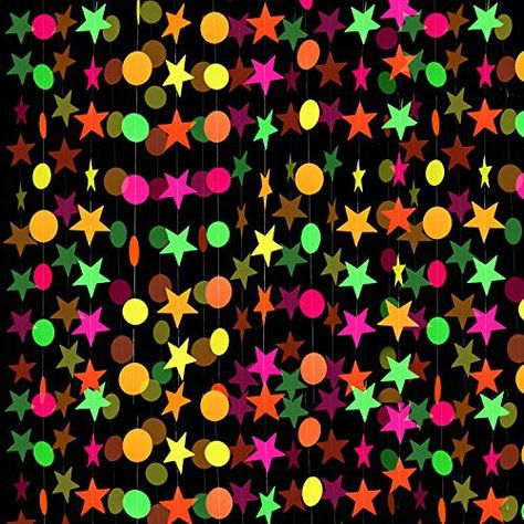 Paper Wedding Decorations, Balloon Glow, Alien Party, Banner Drawing, Blacklight Party, Birthday Decorations Kids, Uv Black Light, Star Garland, Decal Paper