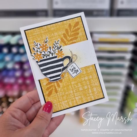 Su Tea Boutique Cards, Stampin Up Tea Boutique, Stampin Up Cup Of Tea, Tea Cup Image, Crafternoon Tea, Tea Together, Tea Boutique, Tea Cup Card, Fruit Cards