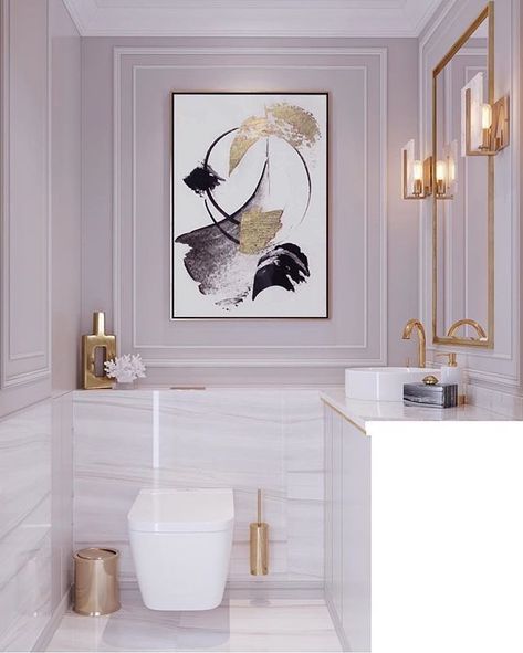 Purple Bathroom, White Marble Bathrooms, Real Estat, 아파트 인테리어, Trendy Bathroom, Simple Bathroom, Marble Bathroom, Bathroom Colors, Painting Bathroom