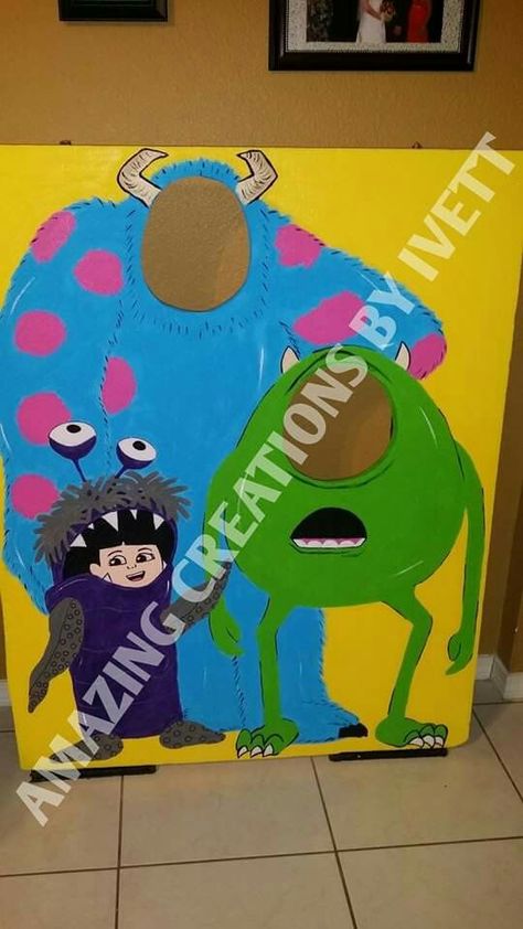 Monsters Inc. stand up picture frame Monsters Inc Photo Booth, Monsters Inc Trunk Or Treat Ideas, Monsters Inc Trunk Or Treat, Monsters Inc Crafts, Halloween Hallway, Monsters Inc Decorations, Monsters Inc Halloween, Homecoming 2024, Monster Inc Birthday