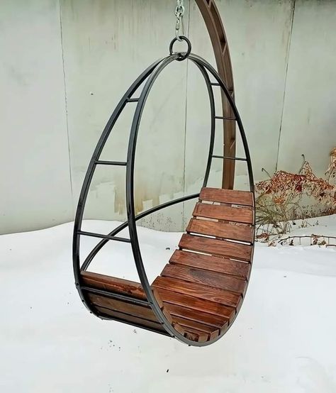 Welded Furniture, Metal Outdoor Furniture, Wooden Garden Furniture, Metal Furniture Design, Garden Swing, Easy Wood Projects, Easy Wood, Swing Chair, Backyard Pool Designs