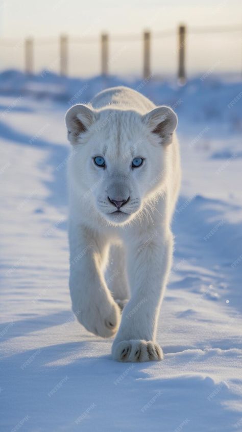 Premium AI Image | A white lion in the snow White Lion Wallpaper, White Lion Art, Albino Lion, White Lioness, Lion White, Snow Lion, White Lions, Real Animals, Lion Cat