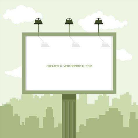 Vector illustration of a billboard. Billboard Illustration, Blank Billboard, Free Vectors, Vector Graphics, Accounting, The City, Vector Free, Vector Illustration, Movie Posters