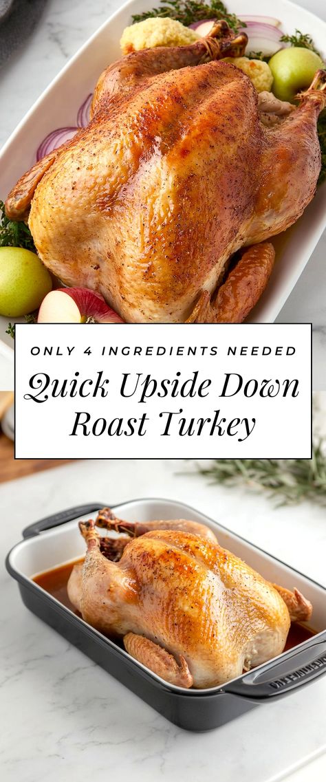 Image for Quick Upside Down Roast Turkey Cook Turkey Upside Down, Turkey Upside Down, How To Roast A Turkey In Electric Roaster, How To Roast A Turkey In A Roasting Pan, How To Bake A Turkey In The Oven Recipes, Roasting A Turkey In The Oven, How To Roast A Turkey, Cooking A Turkey In The Oven, Roast Turkey Oven