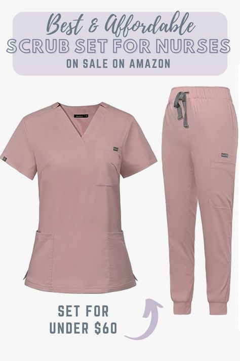 Suprise yourself with comfortable, quality scrubs for a fraction of the price. 10 pockets! 9 different colours! Comfortable and stylish scrubs for the hardworking nurse. See link! #nurse #nursing #scrubs #quality #comfort #sale #nurselife #scrubset Stylish Scrubs For Women, Nursing Scrubs Outfits, Nurse Bae, Scrubs Women, Scrubs For Women, Medical Aesthetician, Scrubs Nursing Uniforms, White Scrubs, Medical Scrubs Outfit