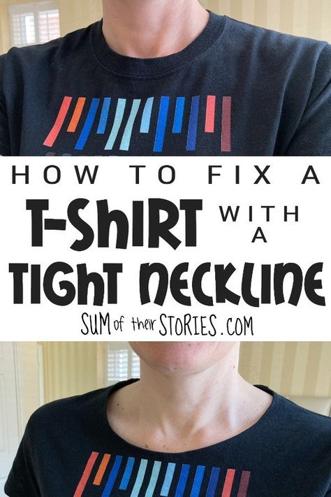 How To Modify Tshirt Neckline, How To Change A T Shirt Neckline, How To Make A Shirt Larger, How To Alter The Neckline Of A Tshirt, Changing T Shirt Neckline, How To Widen Tshirt Neck, How To Alter A T Shirt Neckline, Change Neckline Of Tshirt, Tshirt Neckline Refashion