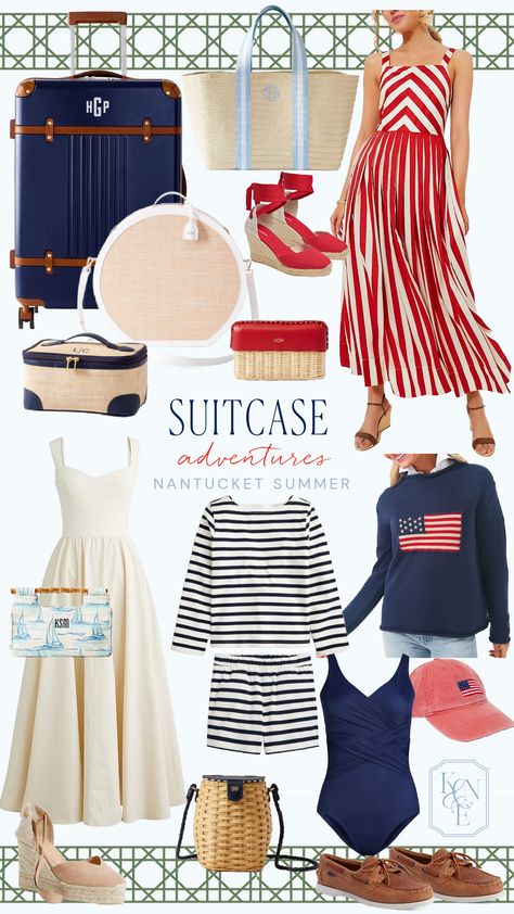 What to Pack for Nantucket Summer England Vacation Outfits, Nantucket Aesthetic Outfits, Maine Fashion Summer, Outfits Martha’s Vineyard, Nantucket Packing List, New England Style Fashion, Nantucket Outfit Summer, New England Summer Outfits, New England Summer Style