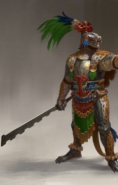 Aztec Jaguar, Jaguar Warrior, Aztec Empire, Aztec Culture, Aztec Warrior, Aztec Art, Fantasy Armor, Armor Concept, Fantasy Warrior